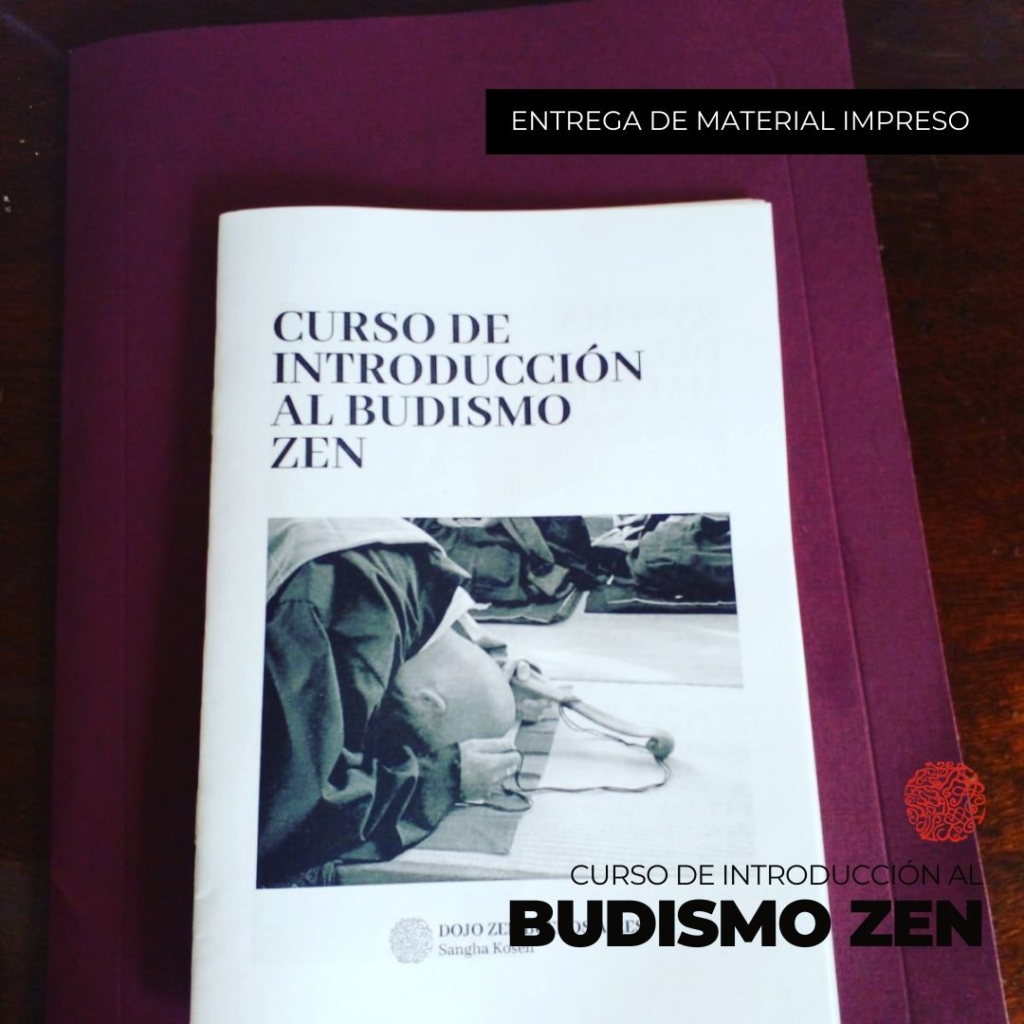 Entrega de material impreso: cuadernillo del curso de introducción al budismo zen